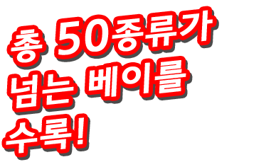 총 50종류가 넘는 베이를 수록!